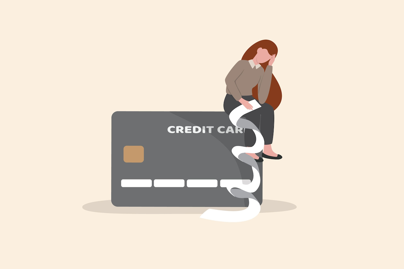Woman with credit card debt