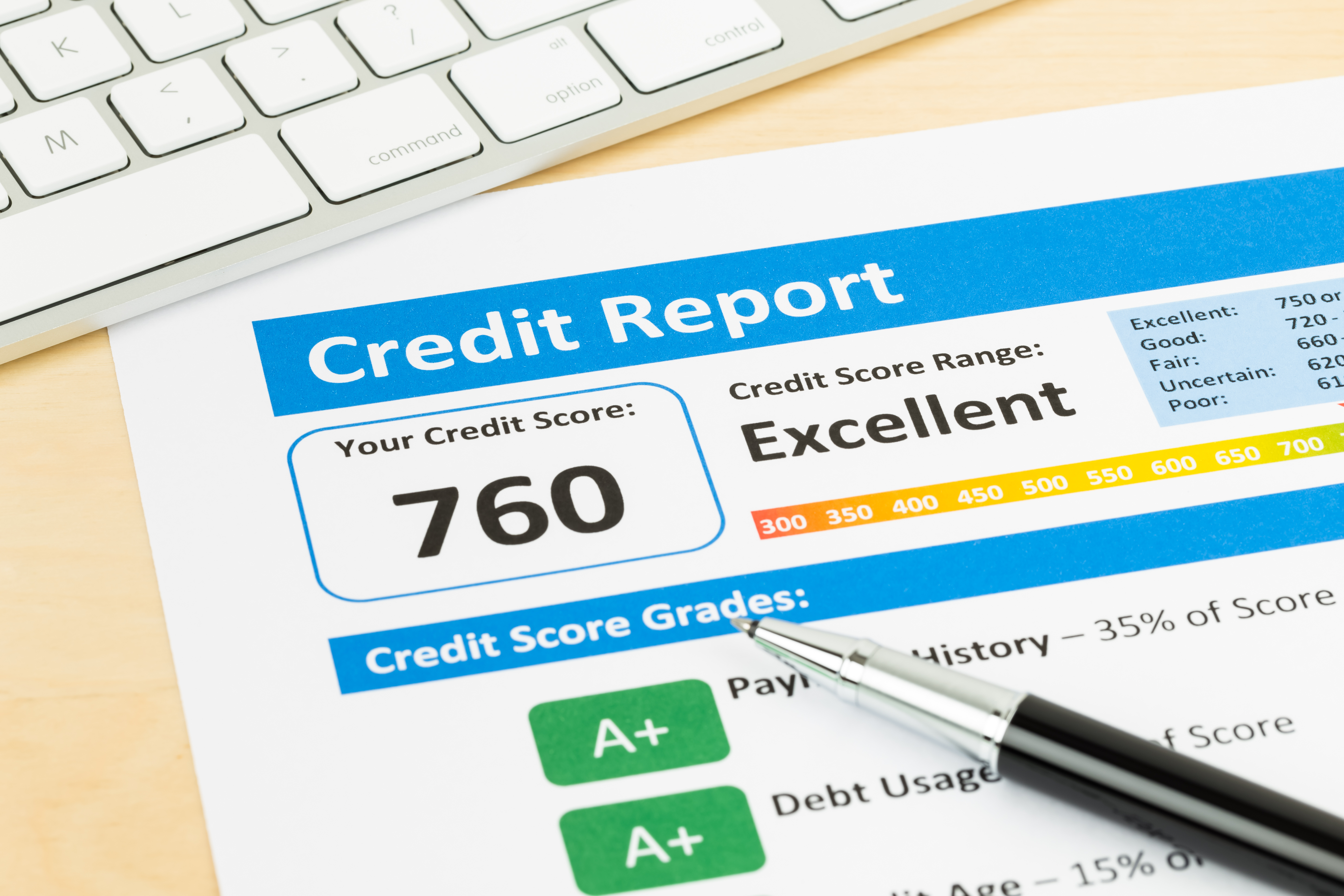 Difference between a credit report and a credit score