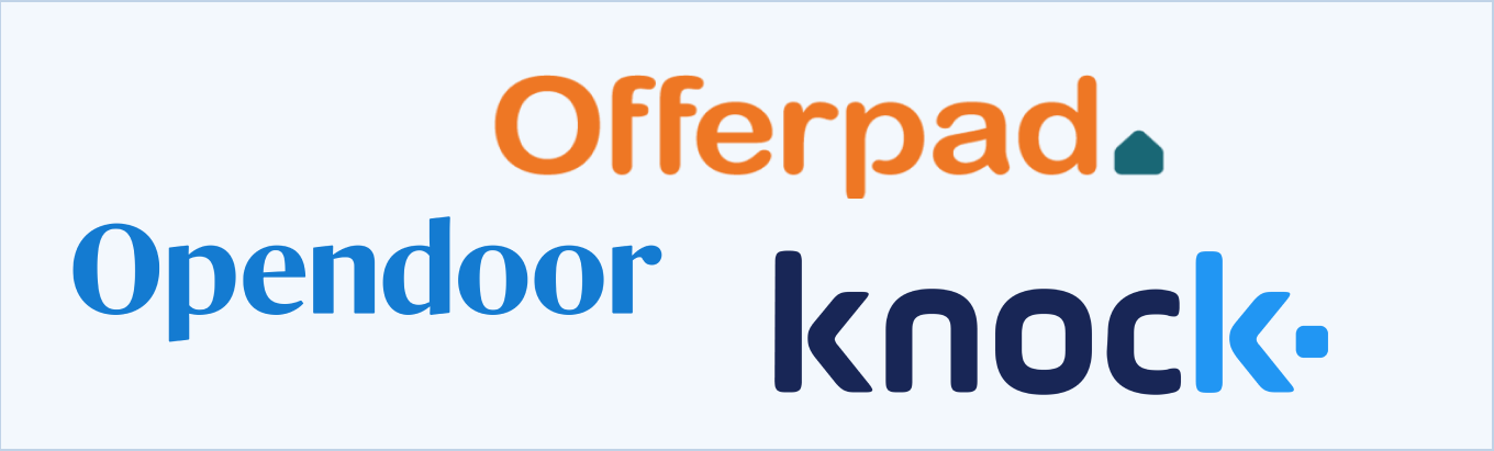Offerpad vs. Opendoor vs. Knock logos