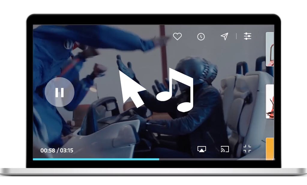 How to play the video sound on Player hover with Dailymotion's API