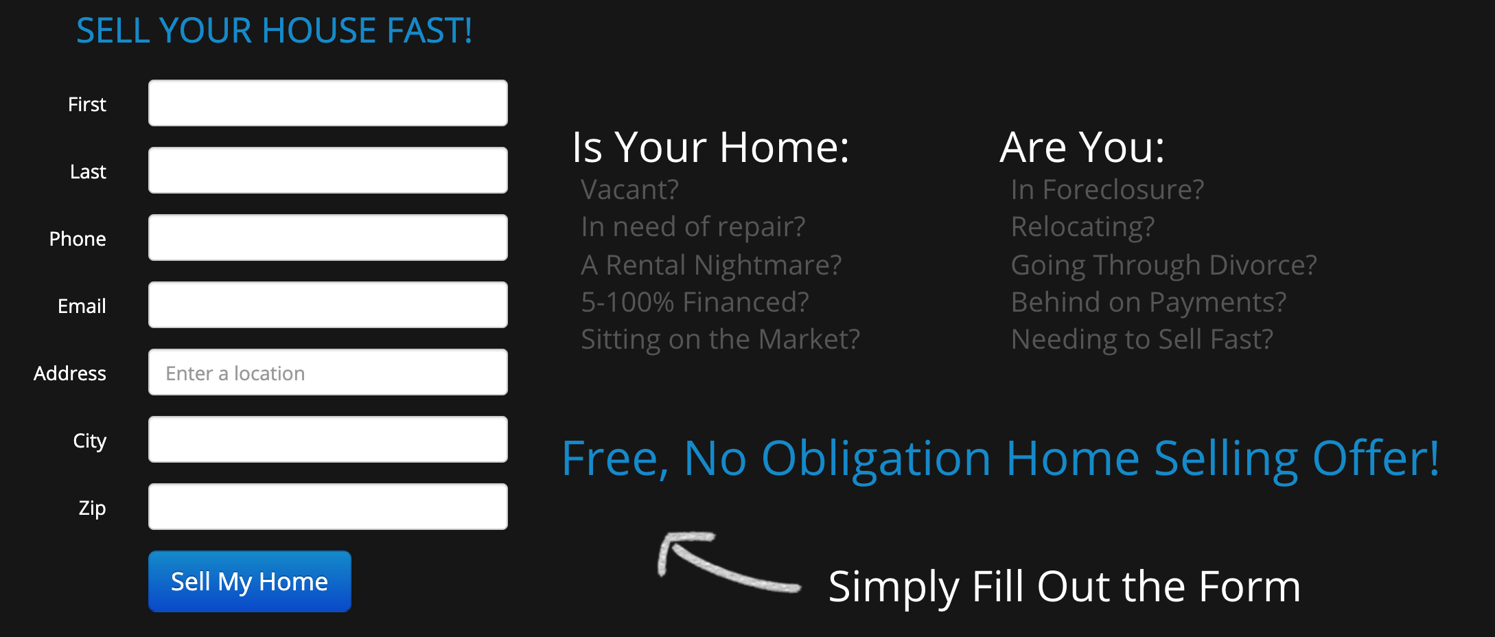 Captura de pantalla de la página de inicio de Expert Home Offers